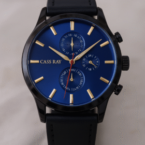 CASS RAY Luxury Blue Dial Chronograph Wrist Watch for Men